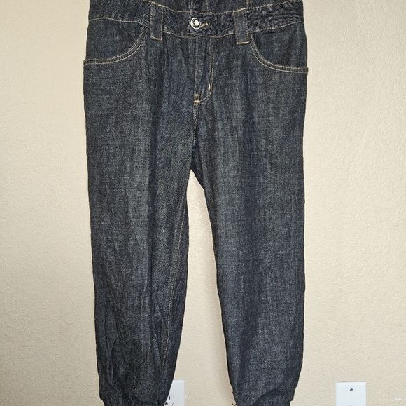 Baby Phat Y2k Vintage Dark Denim Cropped Jogger Utility Jumpsuit Size 11 - Picture 7 of 14